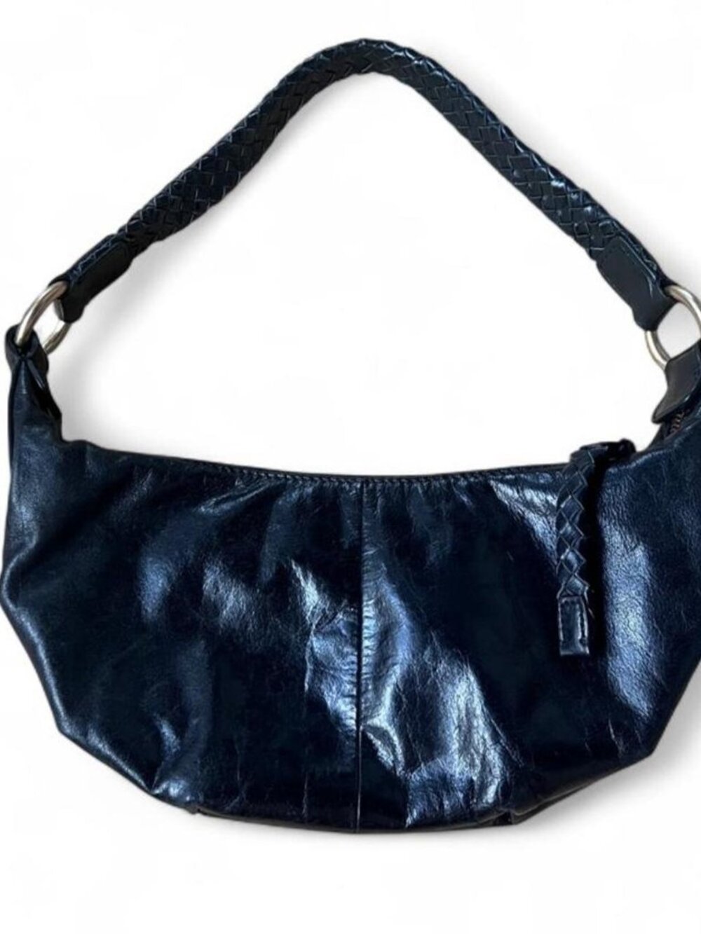 Sigrid Olsen 100% black leather shoulder back with braided strap